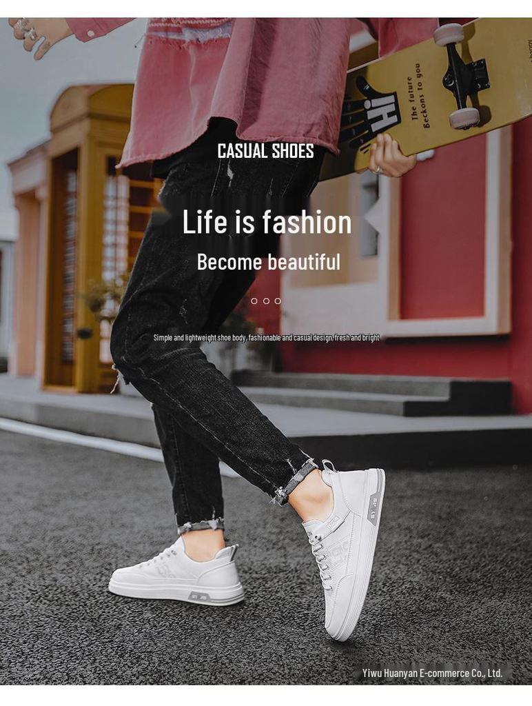 2024 Men's Summer Slip-On Sneakers: Co-Branded, Breathable White Shoes with Soft Soles