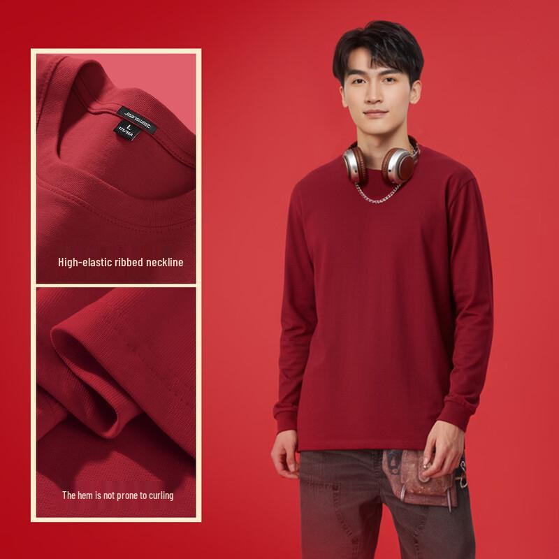 Jeanswest Men's Long-Sleeve T-Shirt with Lucky Horse Print