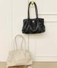 Phoenix Origin Cracked Shirring Shoulder Bag - Black