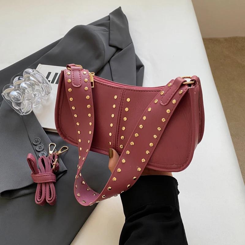 תיק כתף נשים PU קז'ואלי מסוג לחמנייה באיכות גבוהה עם כיסי רוכסן פנימיים