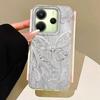 Laser Silver Butterfly Women Girls Phone Case for Xiaomi Redmi Note 14 13 12 11 11S 10 9 8 Pro 9C 13C 14C A5 A3 A4 A3X A1 Cover