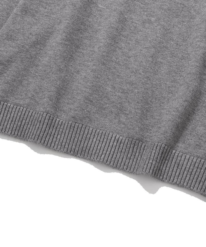 KNITTED Viscose Washable Half Zip Knit Grey