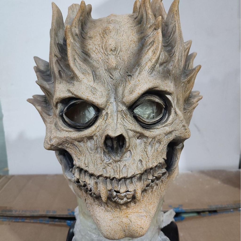 Halloween Skull Horror Mask Latex Warrior Death Demon Skull Headgear Festival Props