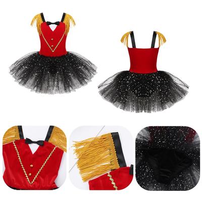 Kids Girls Circus Ringmaster Costume Dancewear for Halloween Cosplay Party