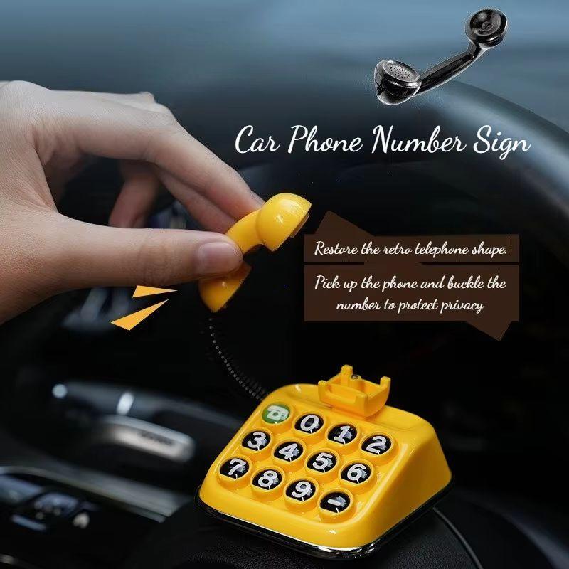 New Retro Car Dashboard Ornament Typewriter Creative Car License Plate Number High Quality Keyboard Car Phone Number Sign
