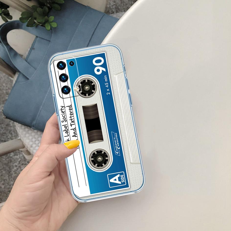 Cassette Vintage Boombox Tape Transparent Phone Case for Motorola Moto G7 G8 G9 G84 G85 G73 G24 G15 Z2 Play Power Plus