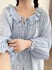 Spring 2026 Japanese Style Loose Wide Lapel Tie-Waist Pleated Women's Cardigan Shirt