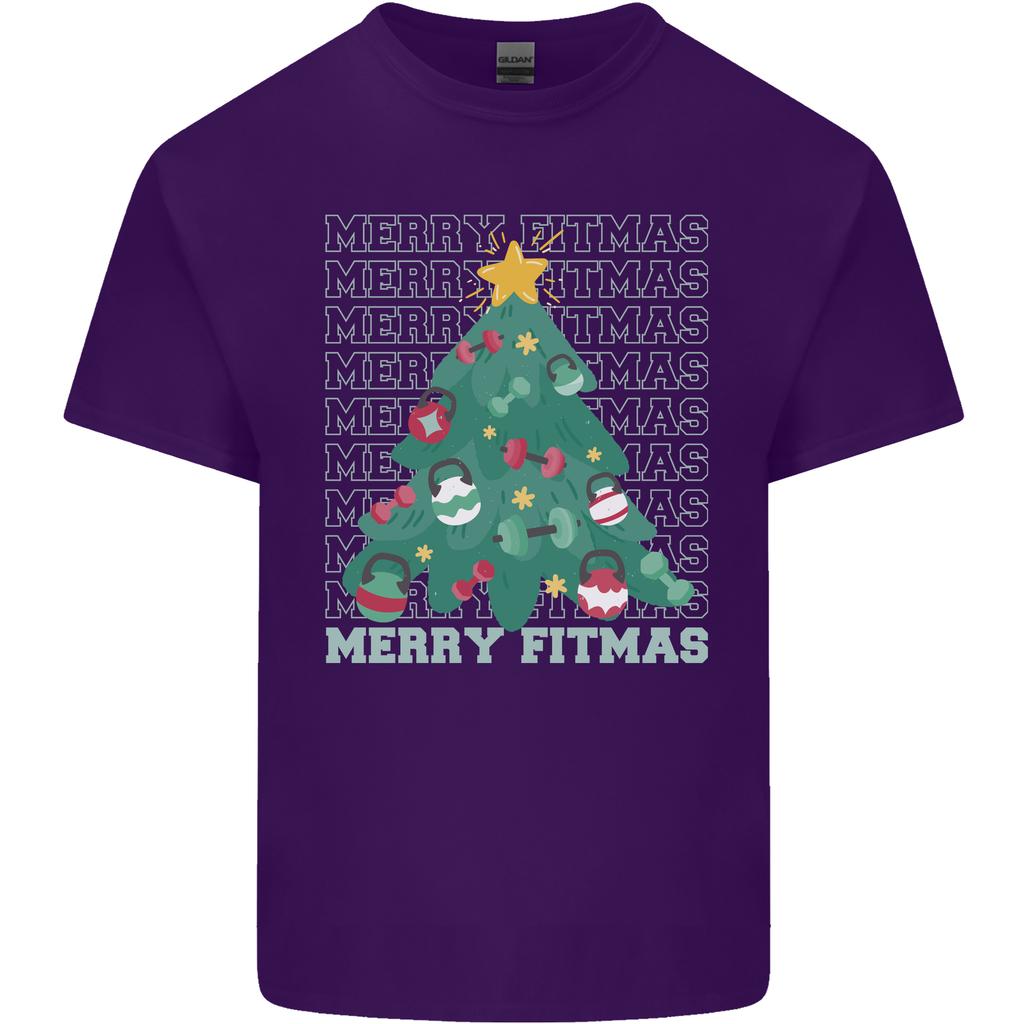 Fitness Merry Fitmas Christmas Tree Gym Unisexs Light Cotton TShirt