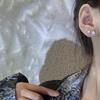 925 silver needle simple ear small zircon stud earrings ins wind one week earrings Internet celebrity earrings set