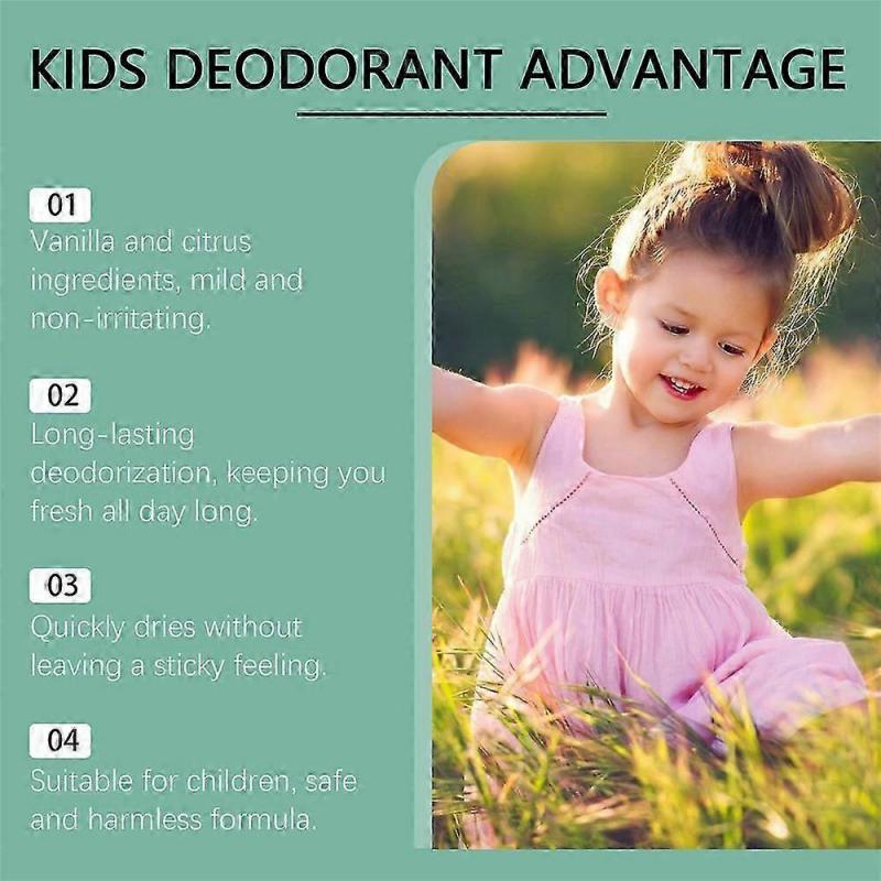 1-3X Naturlig Deodorant För Barn & Tonåringar Barn Hela Kroppen 50ml Deodorant