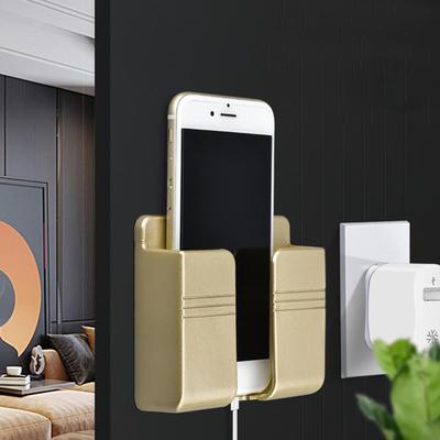 Box Punch Free Mobile Phone Charging Hanging Holder Wall Mounted Plug Bracket Remote Control