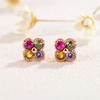 Women Elegant Multicolore Crystal Ear Stud Earrings