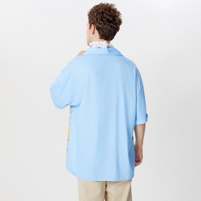 INCERUN Men Floral Printed Short Sleeve Hawaiian Shirts Oversized Lapel Buttons Tops