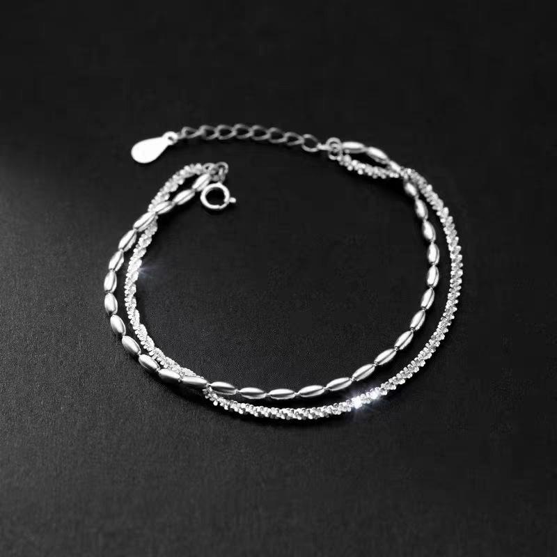 925 Silver Double Heart Charms Bracelet for Women New Arrival Geometric Zircon Adjustable Bracelet Exquisite Jewelry
