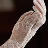 Floral Short Lace Gloves Full Finger Lace Mesh Gloves Sexy Wedding Gloves  Women