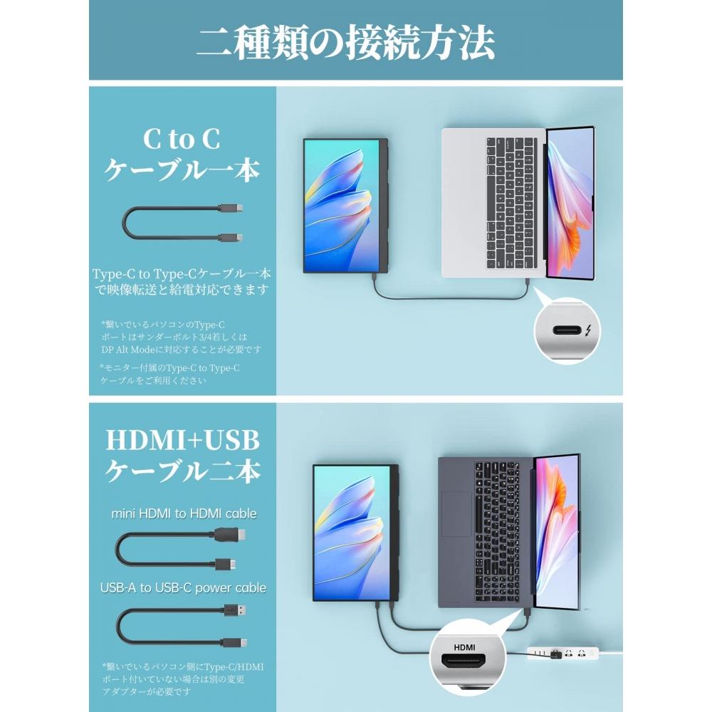 Mobile monitorMobile displaycocopar 13.3 inchSwitch monitorAnti-glare IPS panelThinLightweightHDR modeFreeSync compatibleBlue light function 1920x1080