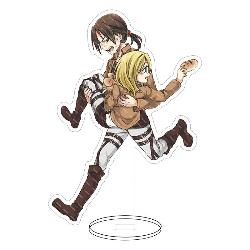 Anime Attack On Titan Acrylic Double-Sided Stands Model Figure Eren Jaeger Ackerman Hange Zoe Tabletop Decorations Standing