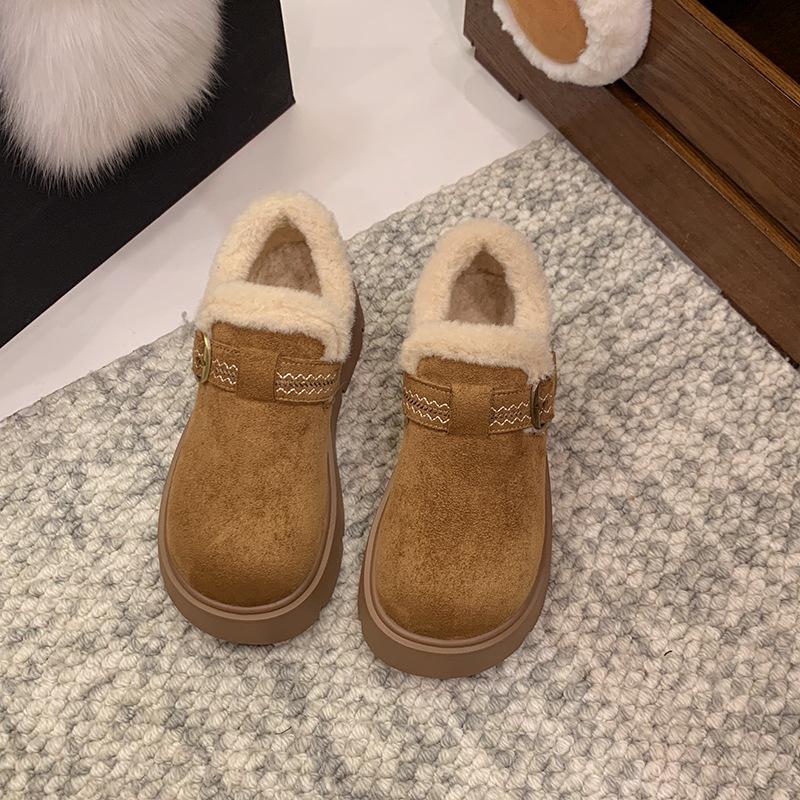 Internetcirkus retro platå bomullsskor dam vinter 2025 nya tjocka varma Birkenstock ullskor