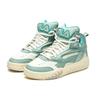 Fila Fusion Desperado We Fabric Synthetic Leather Tpu Batwing Fleece Mid-Top Retro Basketball Shoes Women Sneakers Green Yellow T12W243221FFA