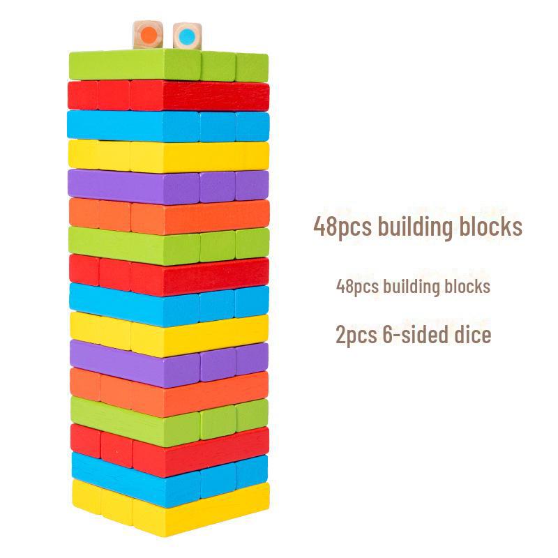 Solid Wood Stacking Blocks: Educational Parent-Child Puzzle Toy for Early Learning and Interactive Play