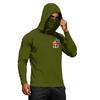 Men's Summer Hawaiian Print Quick Dry Long Sleeve T Shirt Ice Silk UPF50 Plus UV Protection Fitness Sports Hooded Sun Protection Top