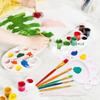 Kids Paintbrush with Palettes , Plastic Handle Paint Brush Easy to Clean for Toddler Gouaches Watercolor Oil Acrylic