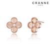 [CRANNE] 14K GP Flower Clover Motif Earrings C24EB327