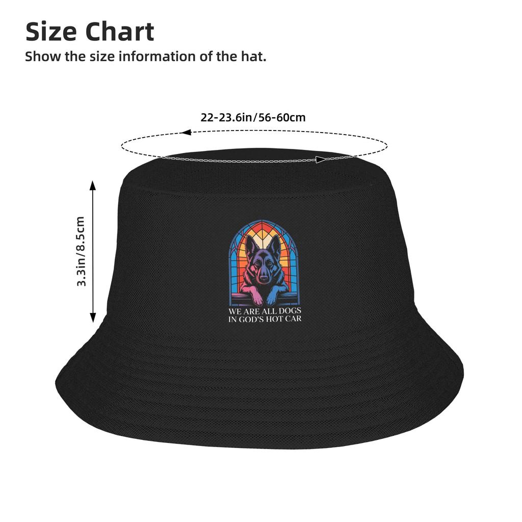 Men Women We Are All Dogs In God‘;S Hot Car Funny Dog Meme Bucket Hat  Breathable Fisherman Hats Summer Casual Fishing Caps