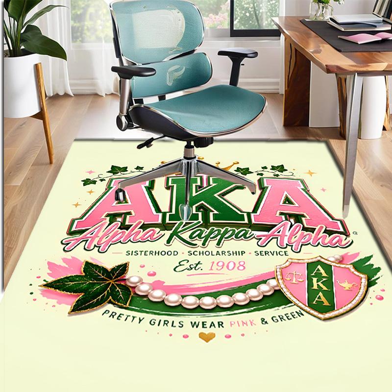 Alpha Kappa Alpha Pattern Rug, Indoor/Outdoor Mat, for Picnic, Gameroom, Bedroom, Office, Living Room, Home Decor Carpet, Birthday Gift