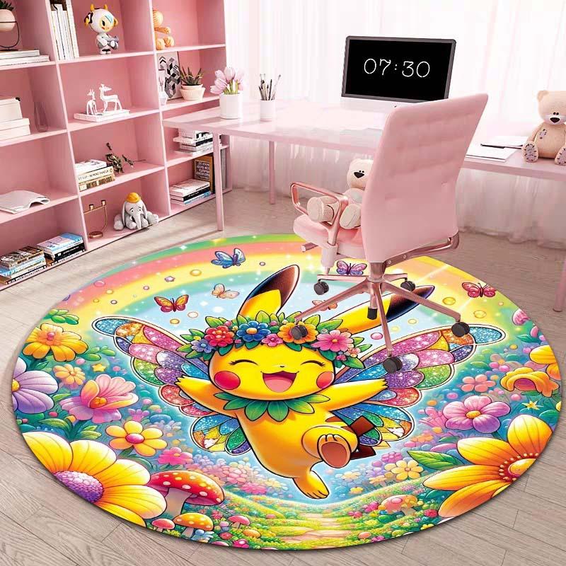 

3DPikachu HD Cartoon Round Rug, Suitable for Decorating Living Rooms, Bedrooms, Sofas, and Playrooms; Non-slip Gift. 80cm