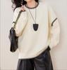 Japanese-Korean Style Women's Autumn Patchwork Pullover Sweater