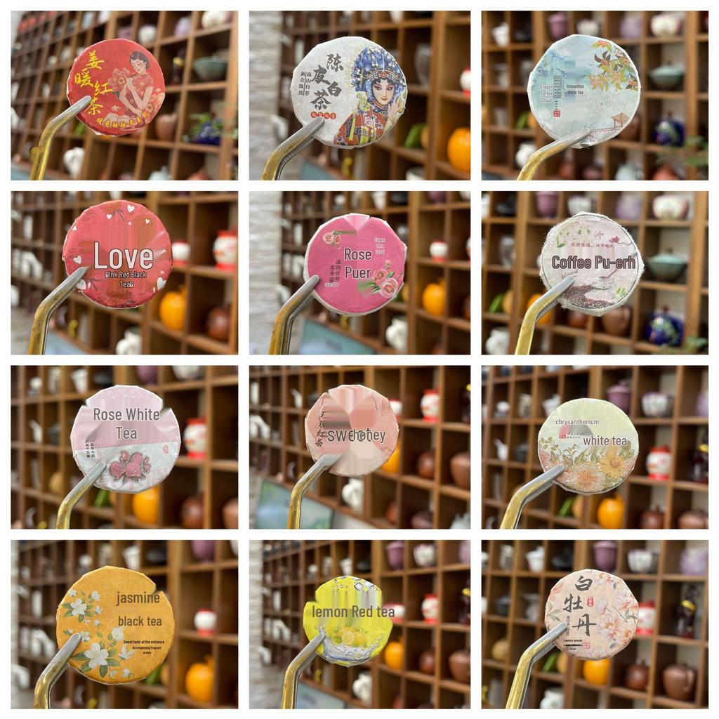 Assorted Mini Tea Cakes: 40 Varieties of Yunnan Pu-erh, Ripe, Glutinous Aroma, White, and Black Tea