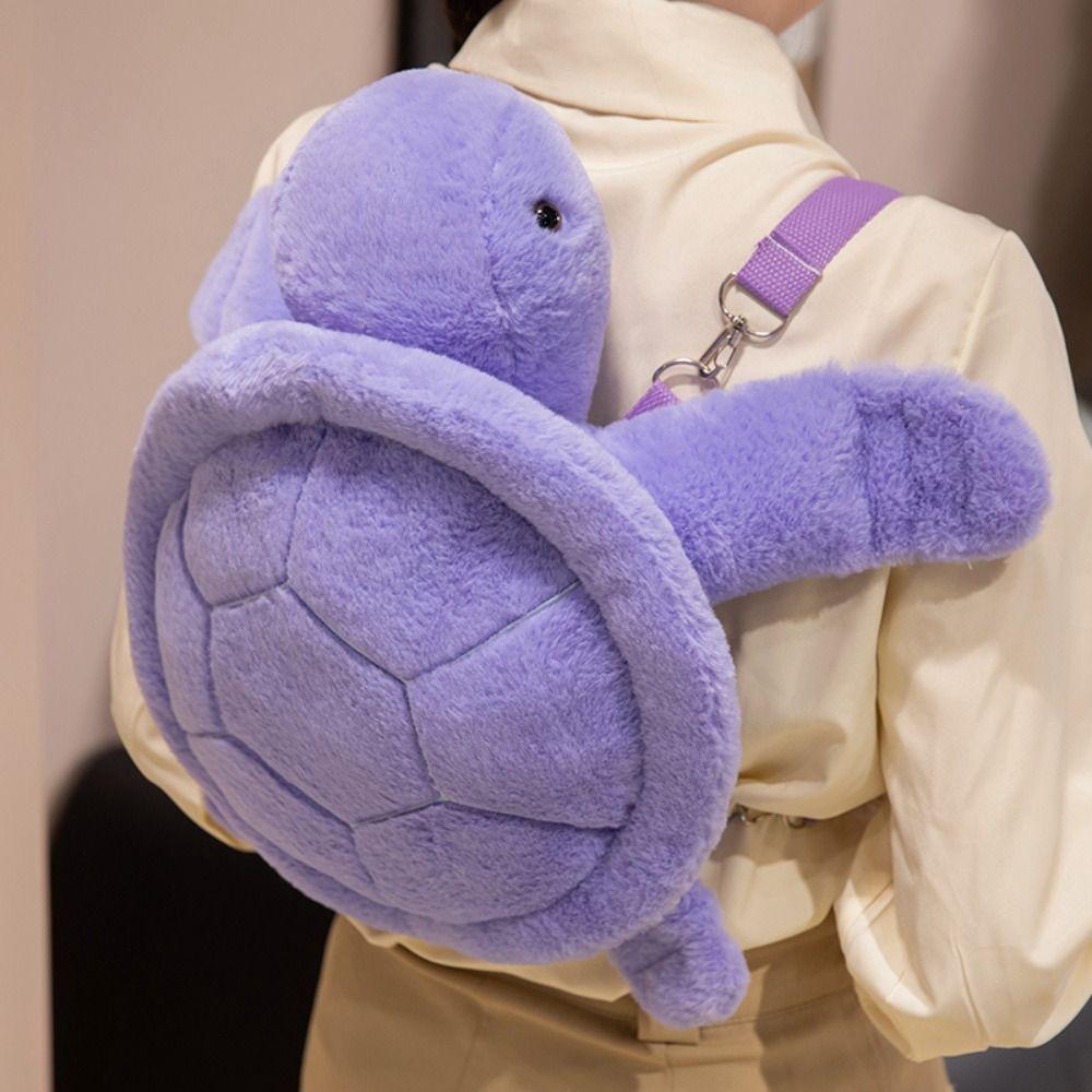 Plush Doll Turtle Doll Shoulder Bag Animals Cartoon Plush Schoolbag Turtle Plush Backpack Outdoor