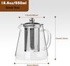 Glass Teapot, Tea Pot with Removable Infusers for Loose Tea, Borosilicate Glass Tea Kettle Tea Maker Stovetop for Party, Camping,Travel (550ML)