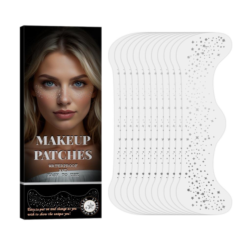 12 Pcs Freckles Face Makeup Patches Glitter Face Glitter Speckles Patches  for Women