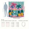 1pc Tropical Landscape Shower Curtain Beach Scenery Banana Tree Pineapple Brilliant Colors Bathroom Decoration Polyester Fabric