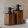 Portable Walnut Wood Soap Dispenser 200/400ml Push-Type Lotion Bottles Large Capacity Shampoo Bottles for Hand Soap Shower Gel