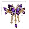 Ethnic Style Rhinestone Butterfly Hairpin Elegant Design Zircon Butterfly Hairpin  Hair Jewelry