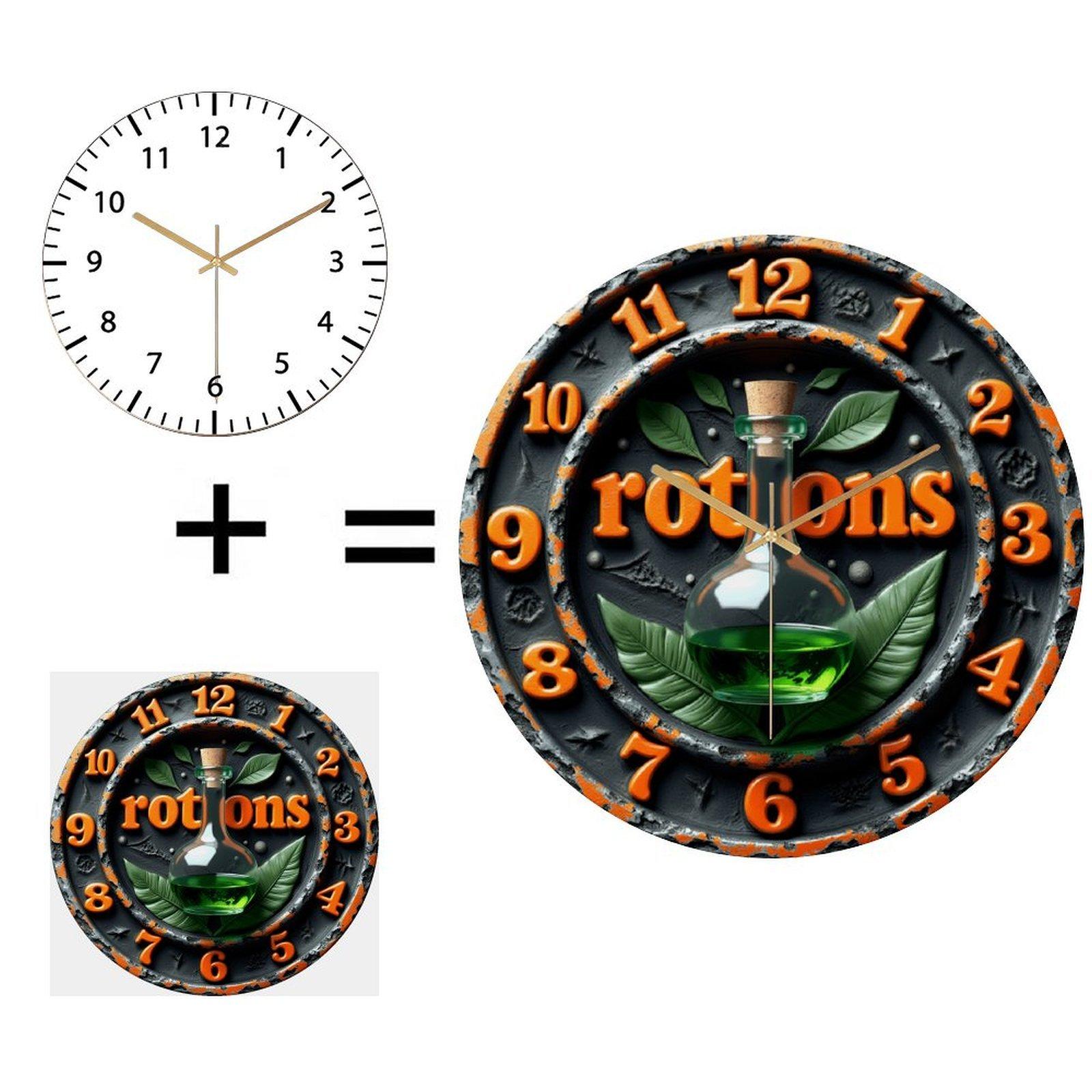 High-End 30x30cm Round Glass Wall Clock with Silent Movement and Contemporary Styling for Enhanced Home and Office Interiors (White,12 in(30.48cm))