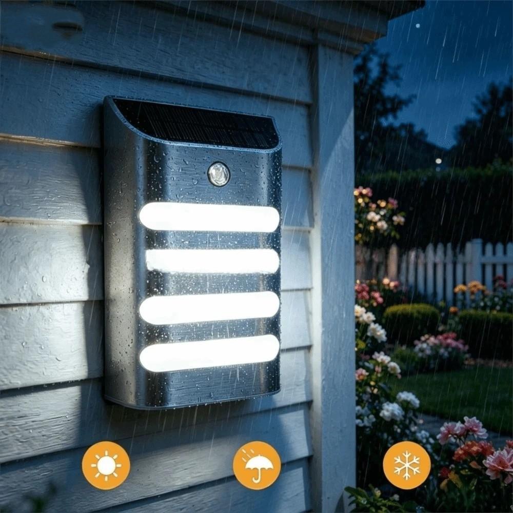 Premium Stainless Steel Solar Wall Lamp Rust Resistance Solar Energy Motion Sensor Outdoor Light Wireless Sturdiness