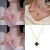 Fashionable Four-leaf Clover Sweater Chain For Women Alloy Material Geometric Design