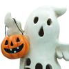 Halloween Decoration Light Up Ghost Pumpkin Witch Moon Figurine Spooky Glowing Resin Statue Tabletop Ornament for Living Room Kitchen Home Decor