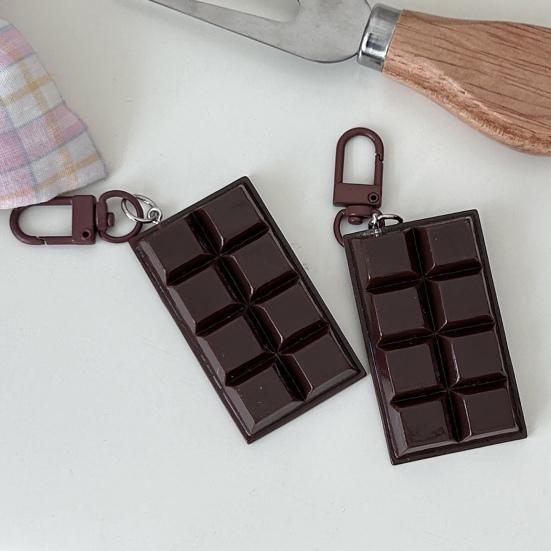 Simulated Chocolate Keychain Pendant Mini Realistic Chocolate Charm for Bags