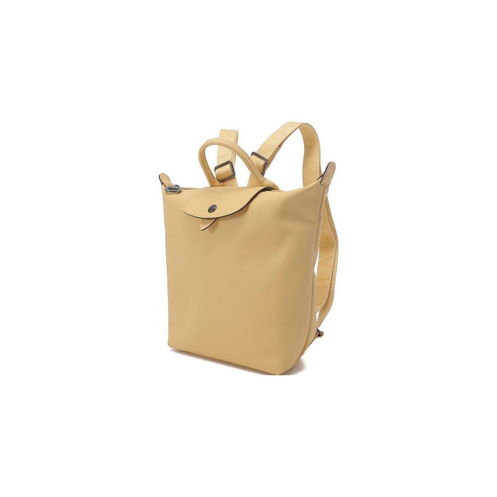 Longchamp Le Pliage Zipper Closure Leather Tote Backpack Women backpack Wheat-Yellow 10209987A81