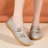 Women's Leather Sandals Summer White Black Beach Flat Shoes Casual Soft Grey Roman Sandals for Girl Plus Size