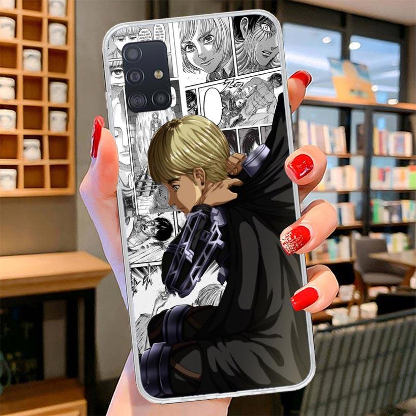 Attack Anime Cover Phone Case For Samsung Galaxy A12 A22 A32 A52 A72 A02S Phone Case Note 20 Ultra 10 S10 Plus A51 A71 A50S A20S