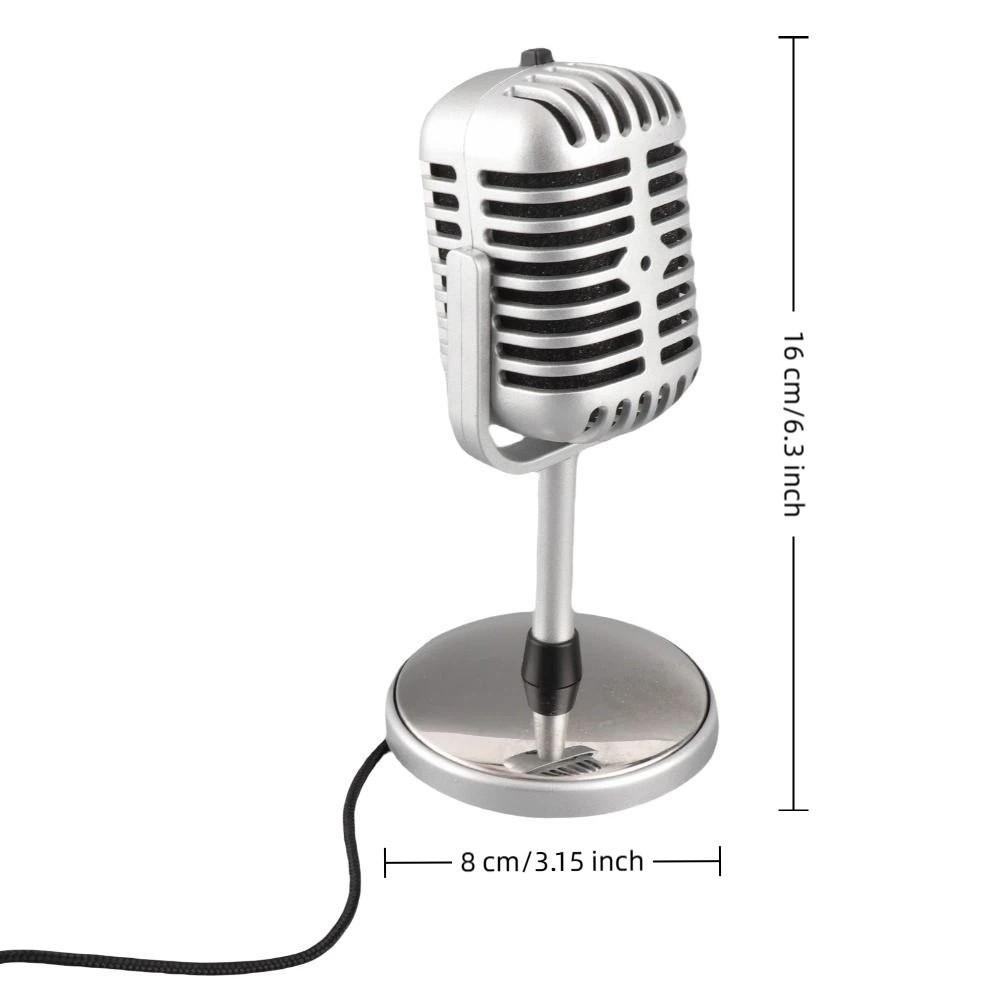 Classic Vintage Microphone Clear Sound Wired Microphone Retro Condenser Mic Karaoke