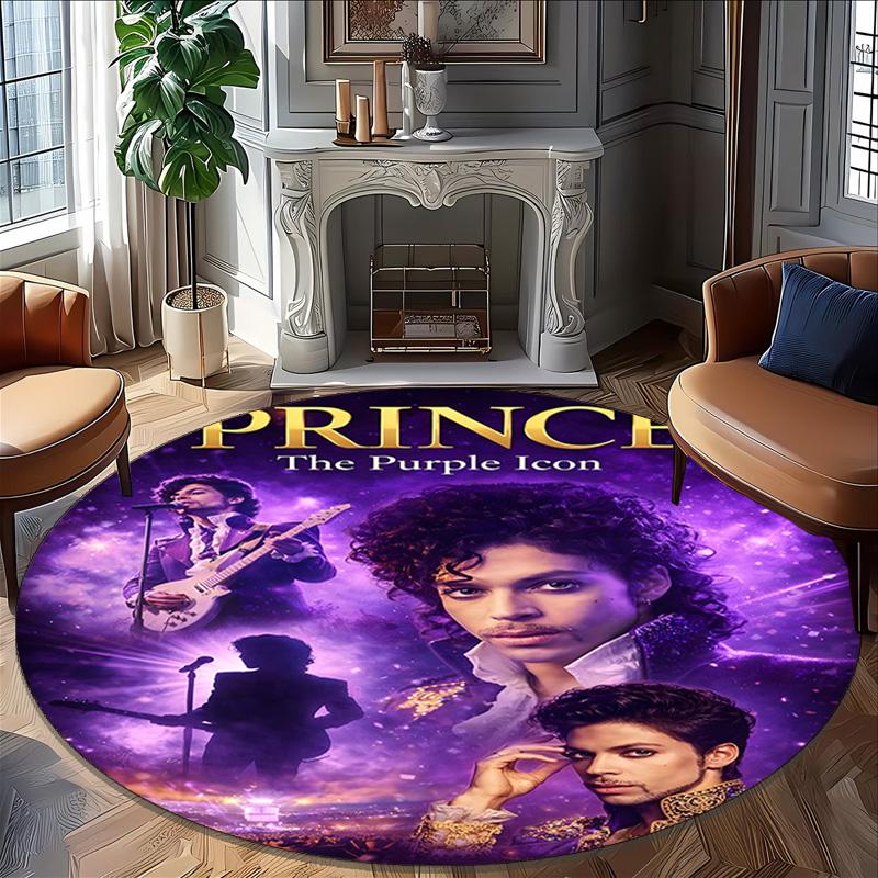 1pc Prince1 Print Round Carpet Chair Round Carpet Suitable for Bedroom Living Room Home Decorative Carpet