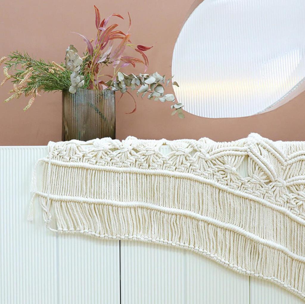 Handmade Woven Cotton Rope Tapestry Door Curtain: Nordic Bohemian Style for Home Decor