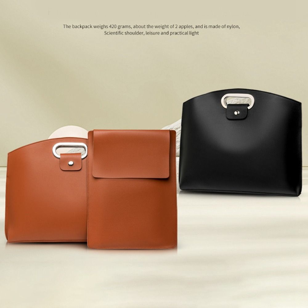 PU Office Document Tote Bag Large Capacity Briefcases Simple File Bag Travel